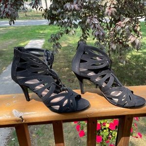 Christian Siriano lace-up heels in black